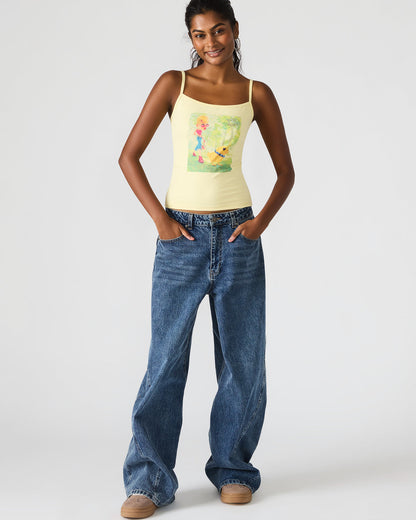 GOLDIE Pale Yellow Sleeveless Graphic Women's Tank Top Steve Madden PALE YELLOW
