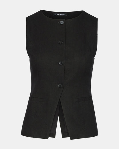WESLEY Top Black Button-Up Vest Top Steve Madden BLACK