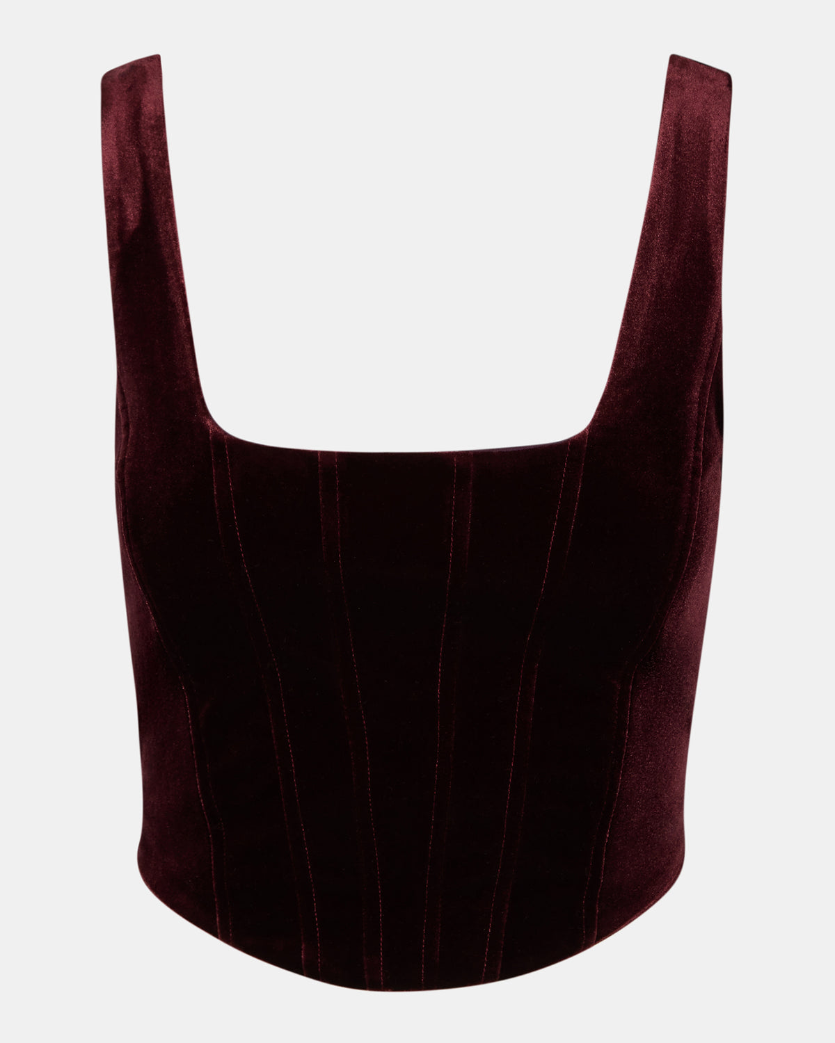 ARYANNA Wine Cropped Velvet Women's Top Steve Madden WINE