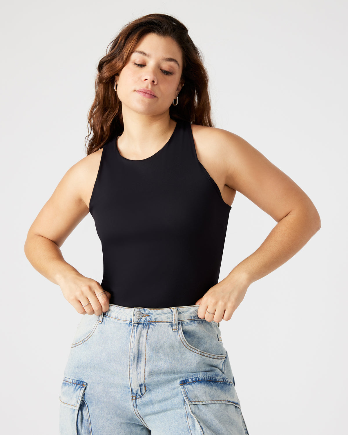 NICO Black Women's Contour Stretch Bodysuit Steve Madden BLACK