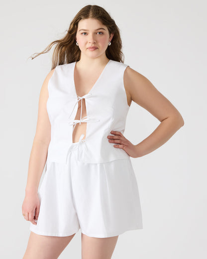ALIZA White Women's Bow Tie-Front Top Steve Madden WHITE