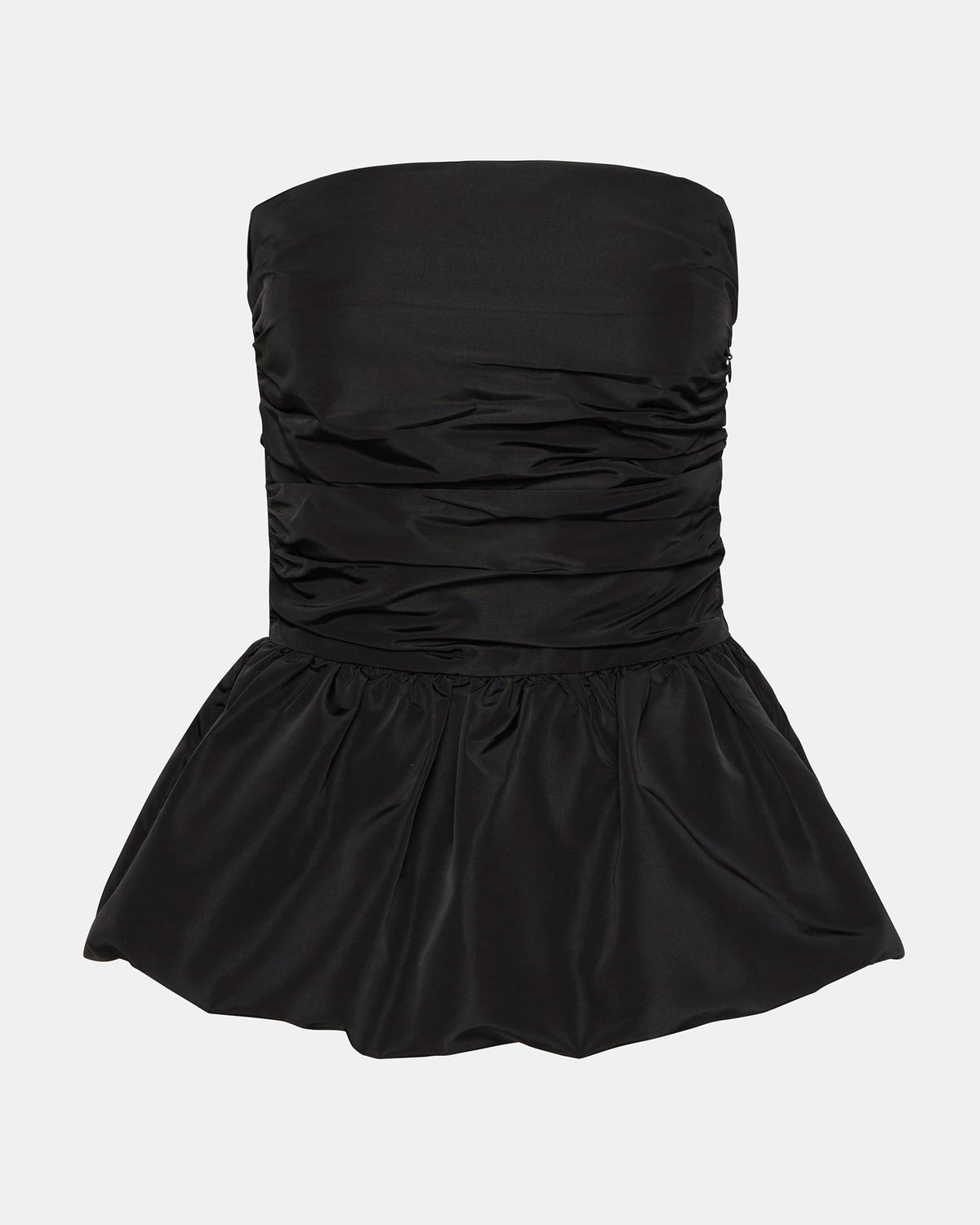 AMARI Top Black | Women's Bubble-Hem Taffeta Strapless Top Steve Madden BLACK