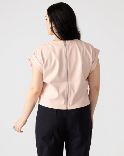 CAT Rose Women's Short-Sleeved Faux Leather Top Steve Madden ROSE