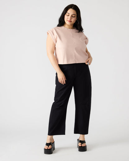 CAT Rose Women's Short-Sleeved Faux Leather Top Steve Madden ROSE