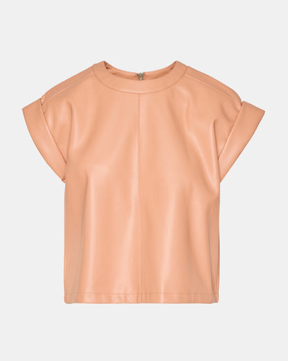 CAT Rose Women's Short-Sleeved Faux Leather Top Steve Madden ROSE