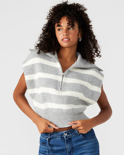 EASTON Sweater Grey | Sleeveless Hooded Sweater Steve Madden GREY