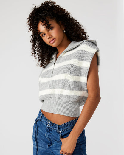 EASTON Sweater Grey | Sleeveless Hooded Sweater Steve Madden GREY