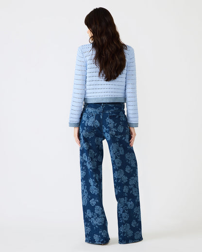 JAXON Rose Frost Wide-Leg Denim Floral Print Women's Jeans Steve Madden ROSE FROST