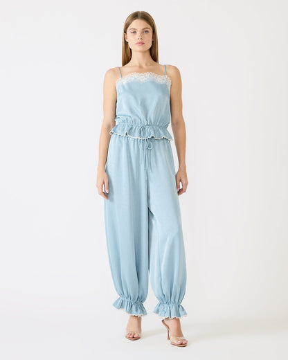 ROAN Dusty Blue Tie-Front Parachute Women's Pants Steve Madden DUSTY BLUE