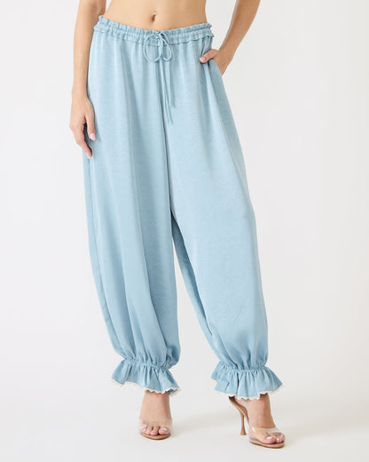ROAN Dusty Blue Tie-Front Parachute Women's Pants Steve Madden DUSTY BLUE
