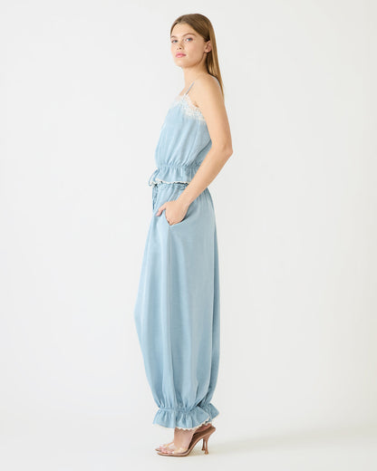 ROAN Dusty Blue Tie-Front Parachute Women's Pants Steve Madden DUSTY BLUE