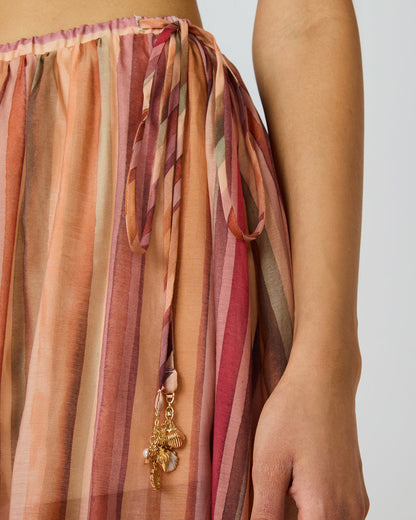 SHILLOH Stripe Detail Flowy Women's Maxi Skirt Steve Madden STRIPE MULTI
