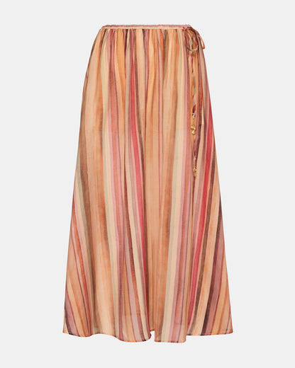 SHILLOH Stripe Detail Flowy Women's Maxi Skirt Steve Madden STRIPE MULTI