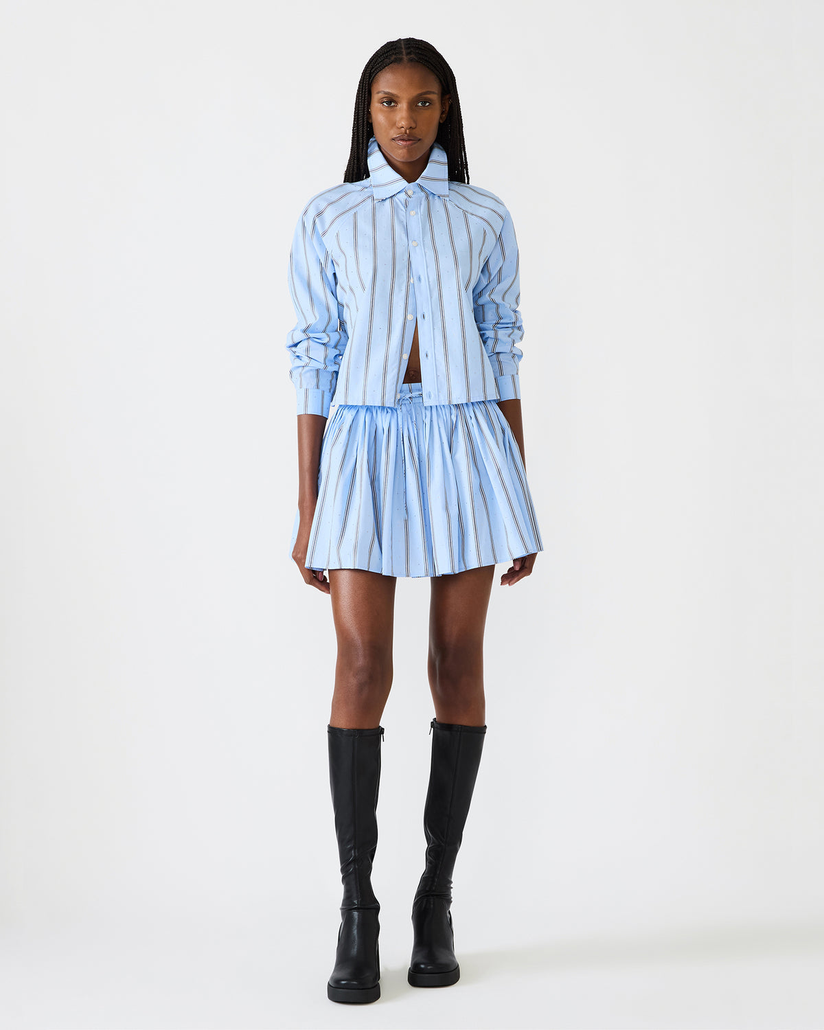TYRIA Estate Blue Mini Tie-Front Women's Skirt Steve Madden ESTATE BLUE