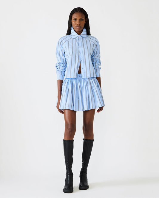 TYRIA Estate Blue Mini Tie-Front Women's Skirt Steve Madden ESTATE BLUE