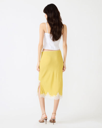 CINTHIA Golden Lime Lace Trime Women's Midi Skirt Steve Madden GOLDEN LIME