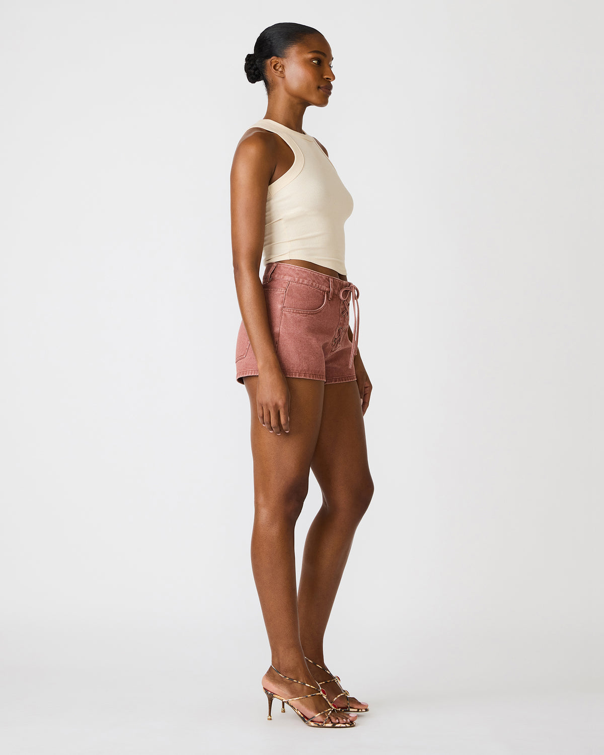 CALLISTO Rust Lace-Up Denim Women's Shorts Steve Madden RUST
