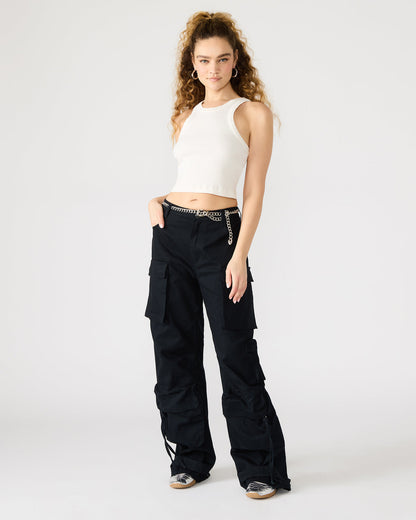 DUO Black Women's Utility Cargo Pants Steve Madden BLACK