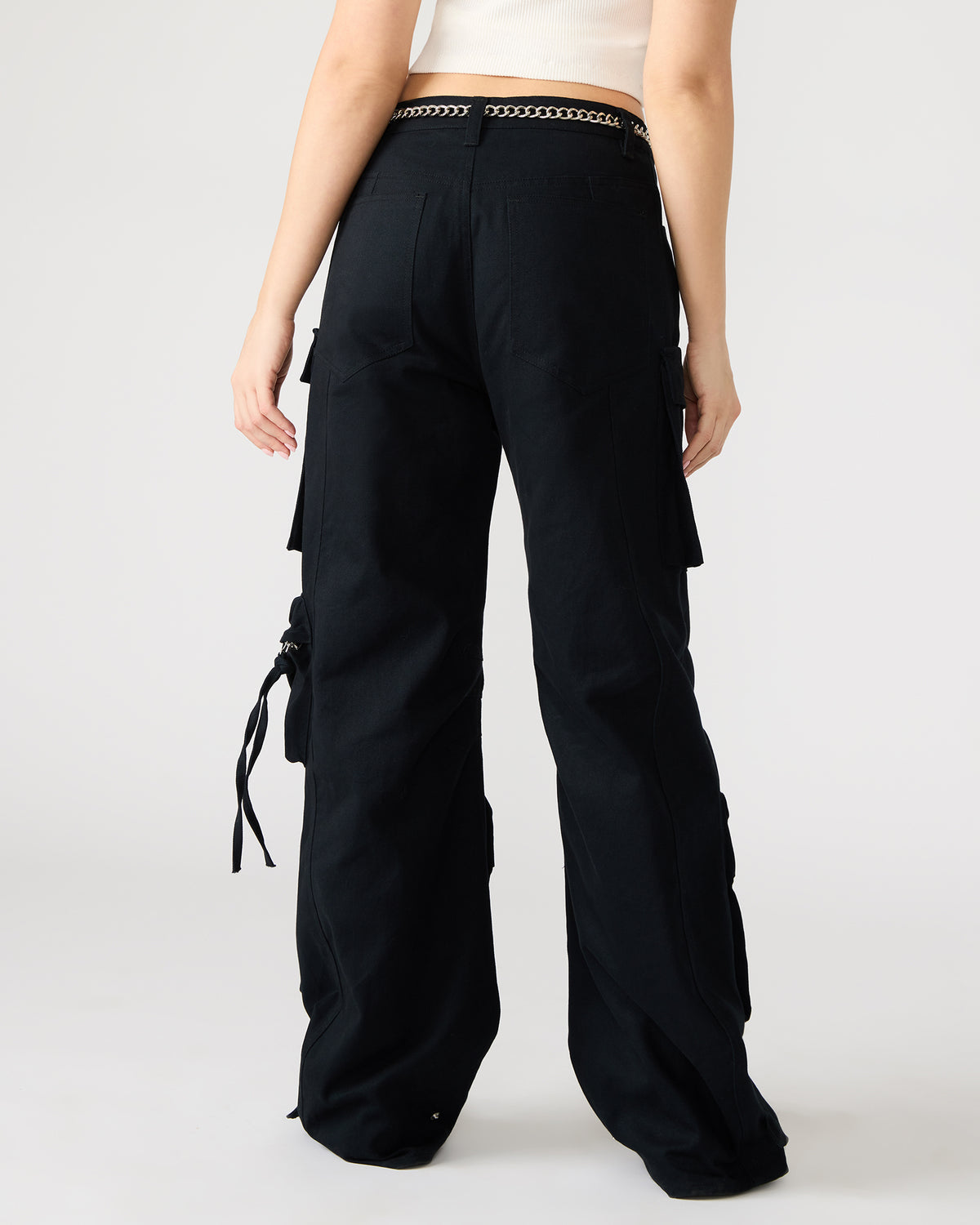 DUO Black Women's Utility Cargo Pants Steve Madden BLACK