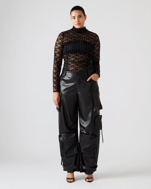 Vegan Leather Duo Black Women's Utility Cargo Pants Steve Madden BLACK