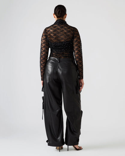 Vegan Leather Duo Black Women's Utility Cargo Pants Steve Madden BLACK