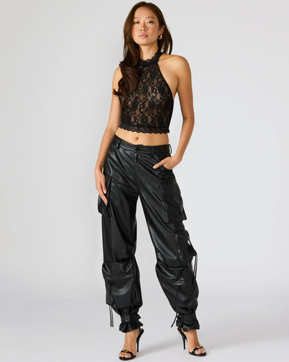 Vegan Leather Duo Black Women's Utility Cargo Pants Steve Madden BLACK