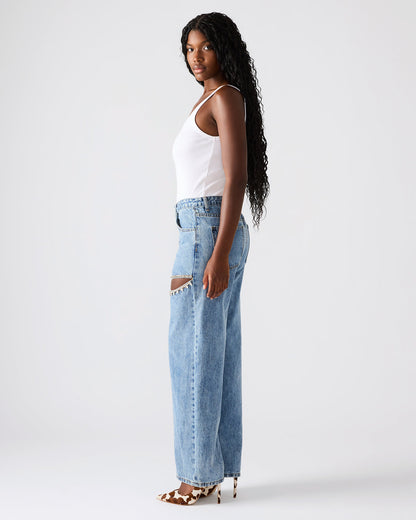 TAYLOR Jean Rhinestone Women's Cutout Jeans Steve Madden DENIM FABRIC