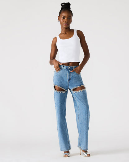 TAYLOR Jean Rhinestone Women's Cutout Jeans Steve Madden DENIM FABRIC
