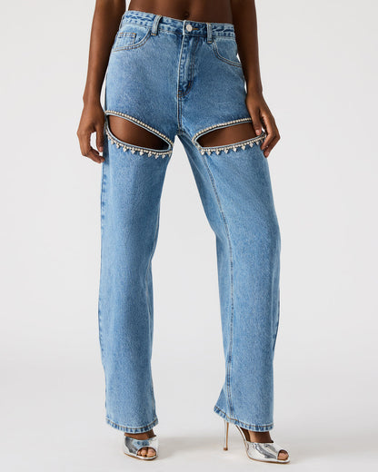 TAYLOR Jean Rhinestone Women's Cutout Jeans Steve Madden DENIM FABRIC