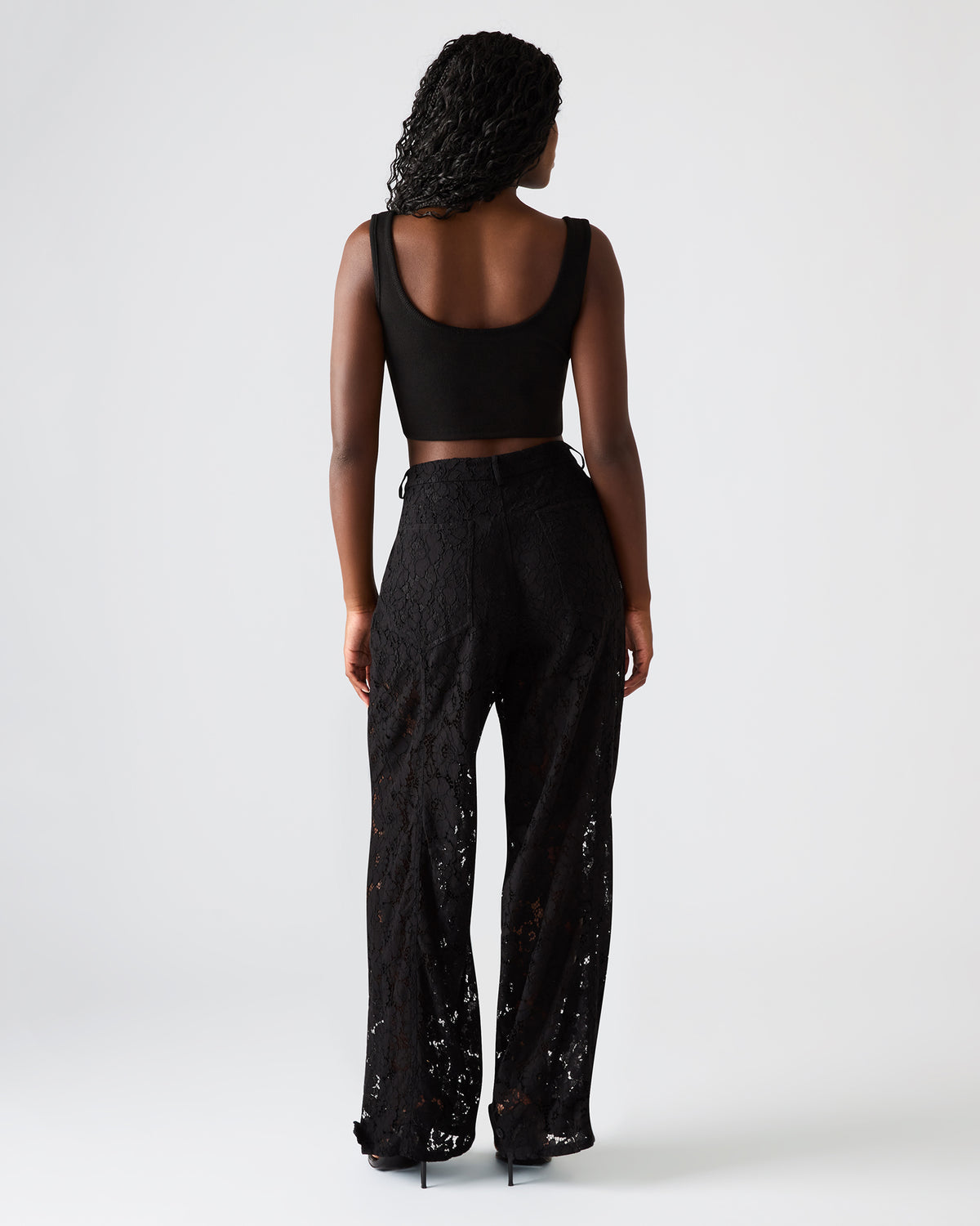 TRE Lace Black Mesh Barrel Low-Rise Women's Pant Steve Madden BLACK