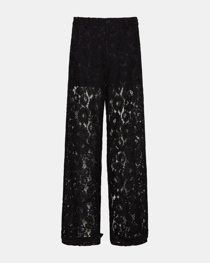 TRE Lace Black Mesh Barrel Low-Rise Women's Pant Steve Madden BLACK
