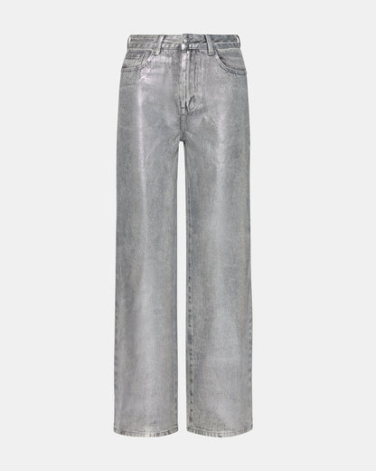 ZO Silver Straight-Leg Metallic Women's Jeans Steve Madden SILVER