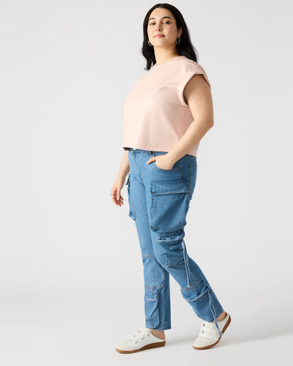 SKINNY DUO Denim Women's Skinny Cargo Pants Steve Madden DENIM FABRIC