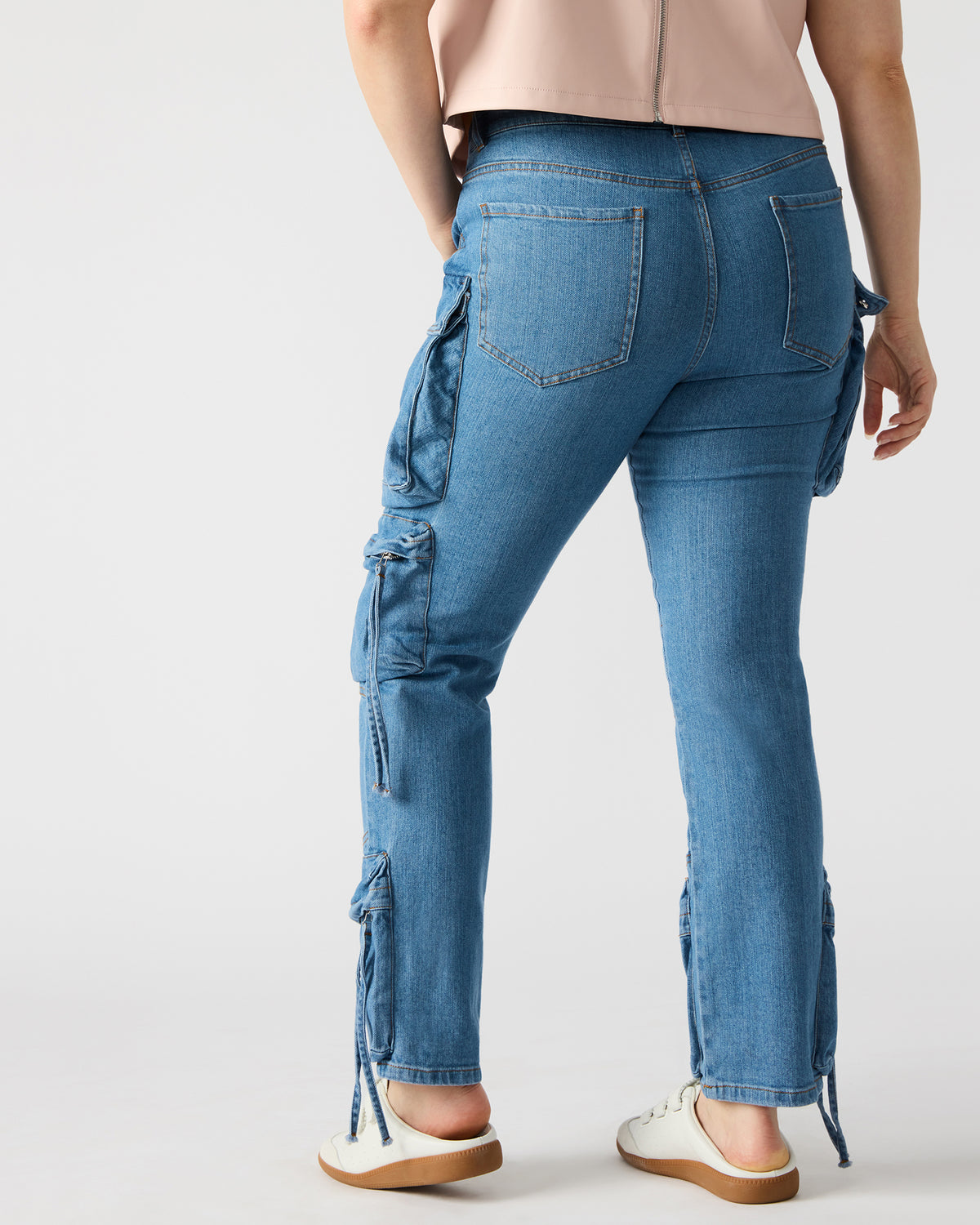 SKINNY DUO Denim Women's Skinny Cargo Pants Steve Madden DENIM FABRIC