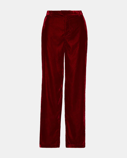 TONIA Red Velvet Wide-Leg Trouser Women's Pants Steve Madden RED VELVET