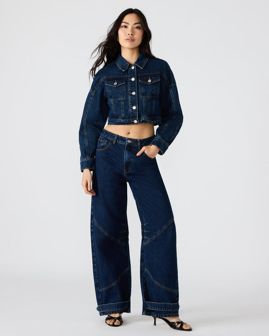 TRE Dark Denim Barrel Women's Jean Steve Madden DARK BLUE