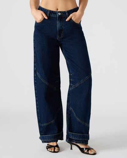 TRE Dark Denim Barrel Women's Jean Steve Madden DARK BLUE