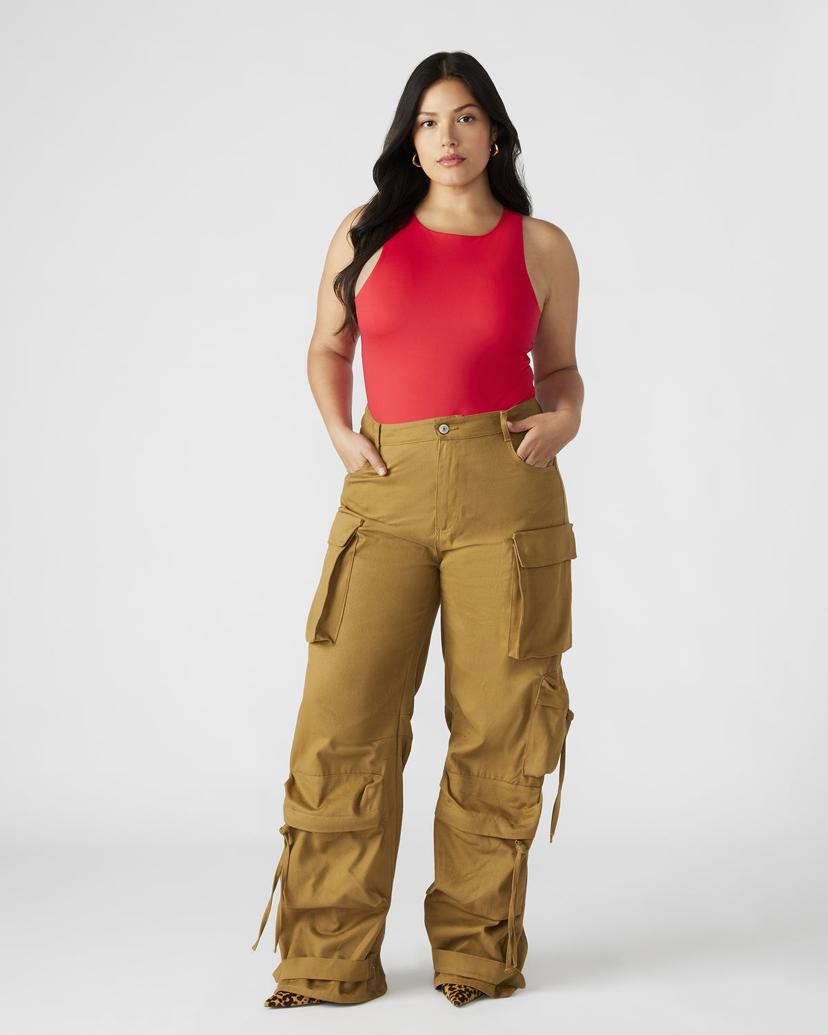 DUO Khaki Women's Utility Cargo Pants Steve Madden KHAKI FAB