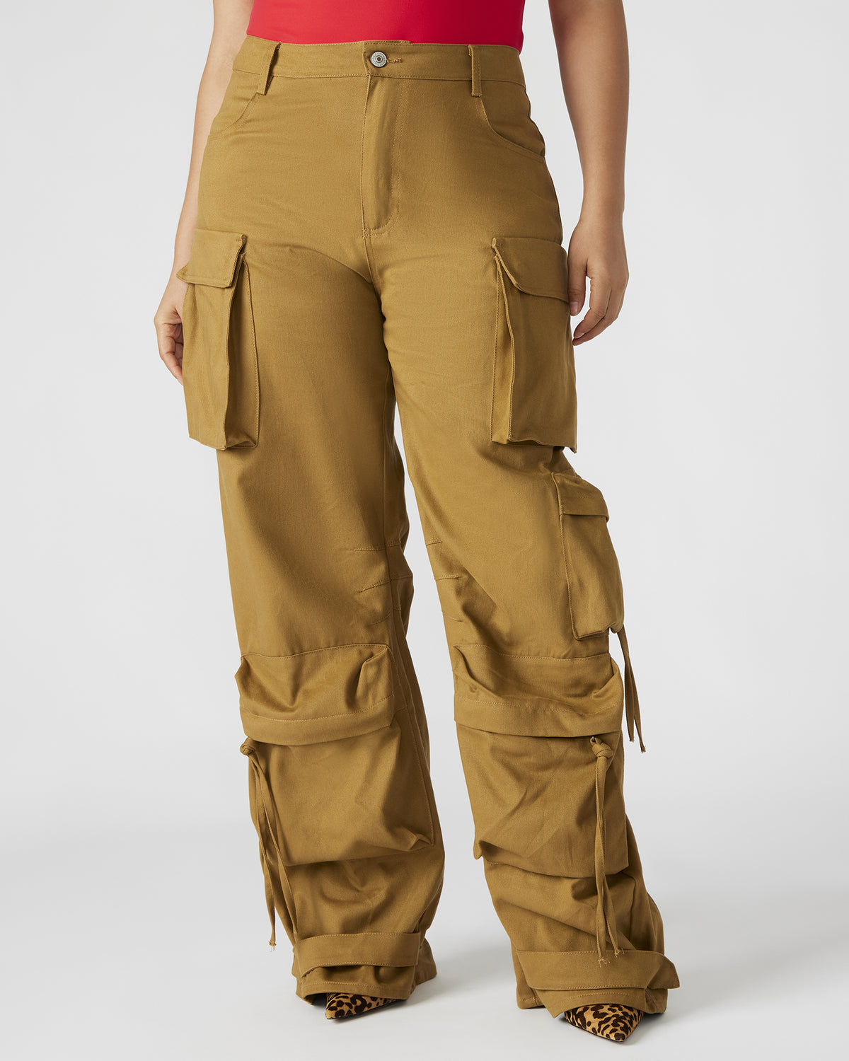 DUO Khaki Women's Utility Cargo Pants Steve Madden KHAKI FAB