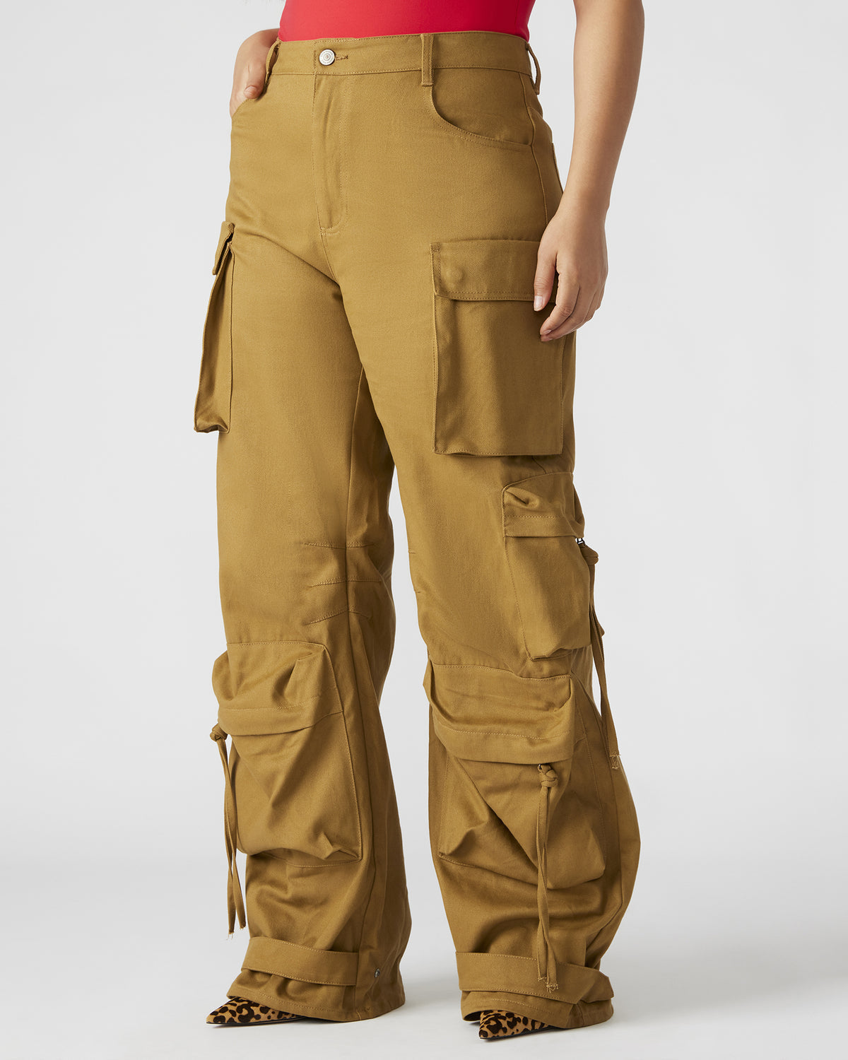 DUO Khaki Women's Utility Cargo Pants Steve Madden KHAKI FAB