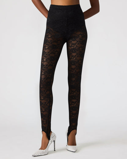 SANDRINE Black Lace Mesh Women's Pant Steve Madden BLACK