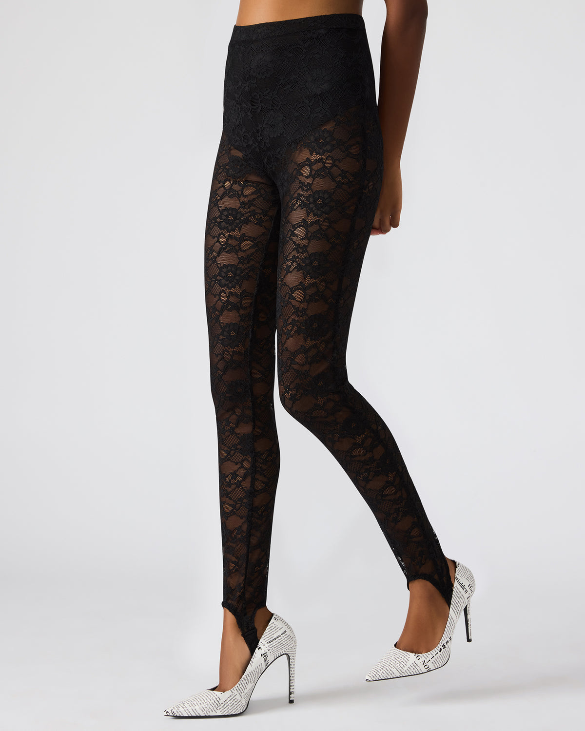 SANDRINE Black Lace Mesh Women's Pant Steve Madden BLACK