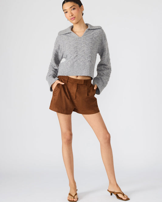 IMELDA Chicory Coffee Faux-Suede Trouser Women's Shorts Steve Madden CHICORY COFFEE