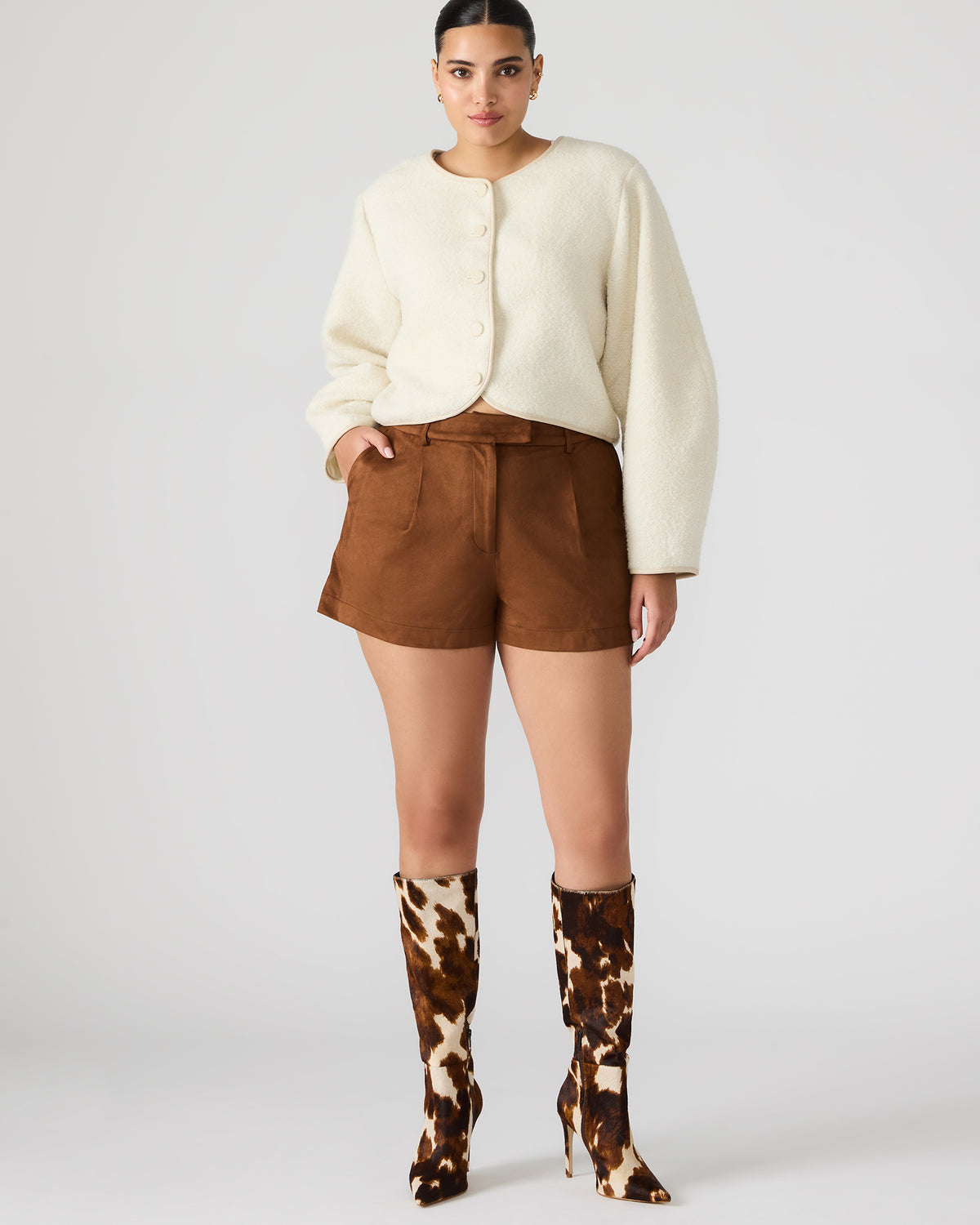 IMELDA Chicory Coffee Faux-Suede Trouser Women's Shorts Steve Madden CHICORY COFFEE