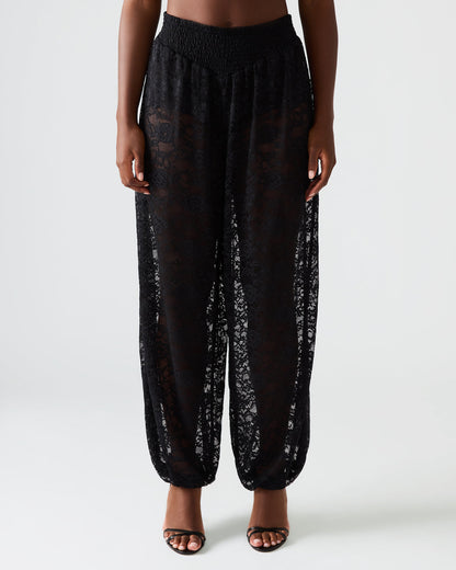 ALARA Black Lace Mesh Overlay Women's Pant Steve Madden BLACK