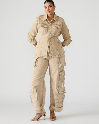 DUO Cafe Au Lait Women's Utility Cargo Pants Steve Madden CAFE AU LAIT