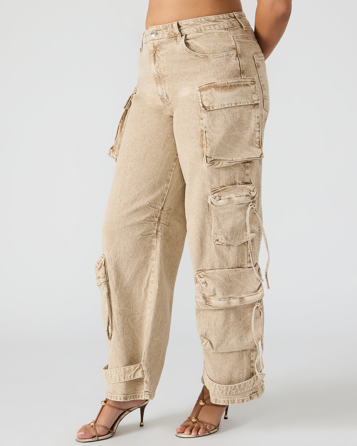 DUO Cafe Au Lait Women's Utility Cargo Pants Steve Madden CAFE AU LAIT