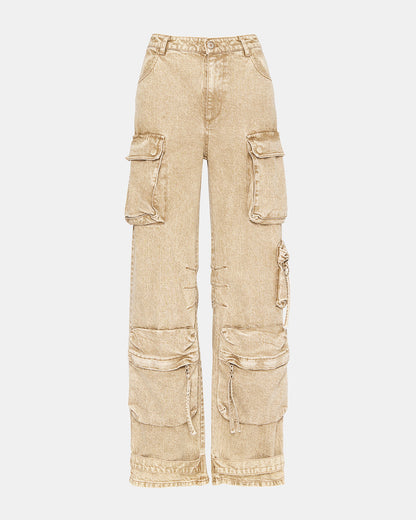 DUO Cafe Au Lait Women's Utility Cargo Pants Steve Madden CAFE AU LAIT