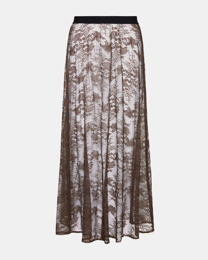 GISELA Dark Espresso Lace Mesh Maxi Women's Skirt Steve Madden DARK ESPRESSO