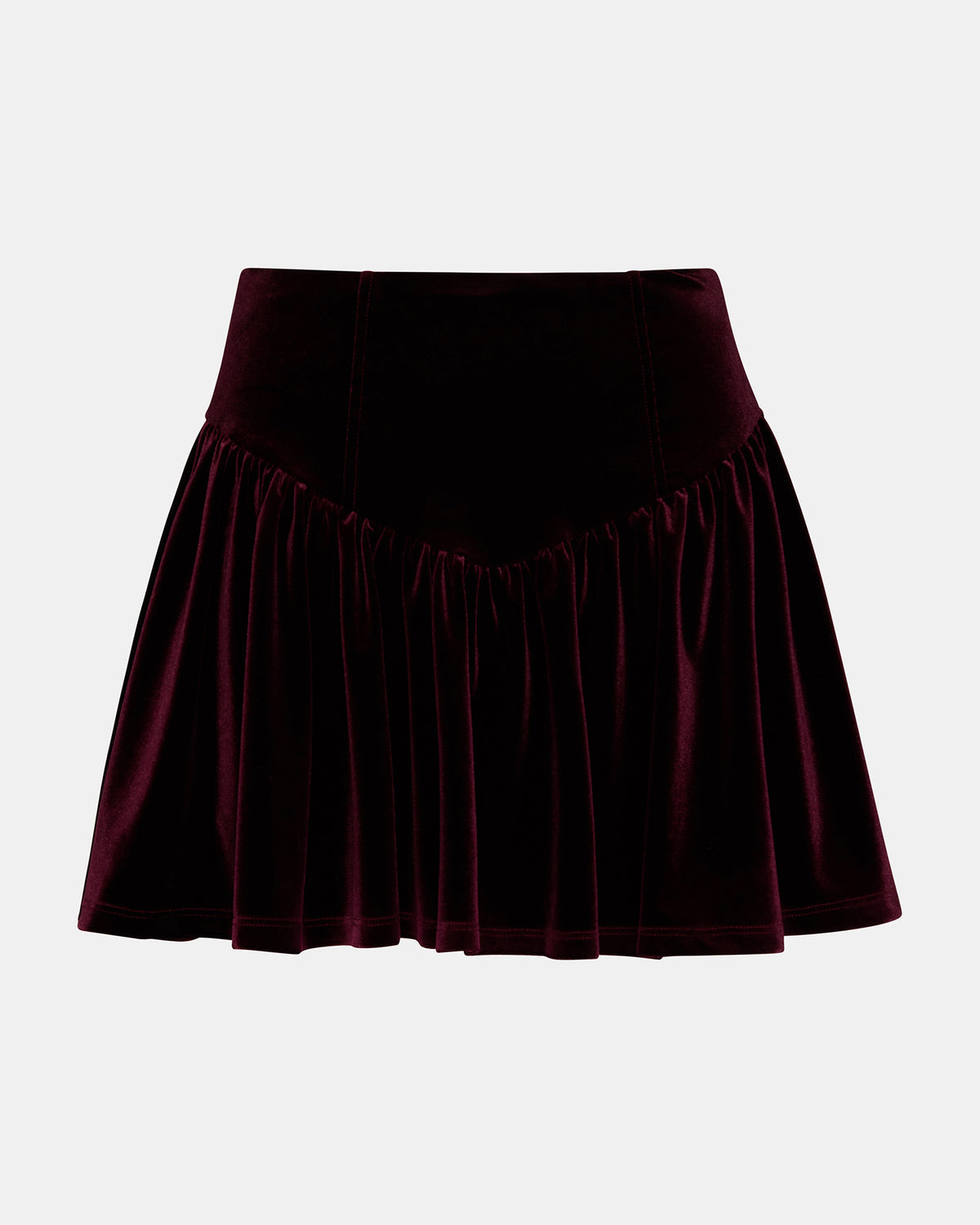 JAYLA Wine Flowy Velvet Women's Mini Skirt Steve Madden WINE